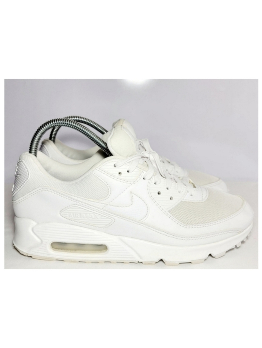 Nike Women's size 10.5 Air Max 90 triple white sneakers.
